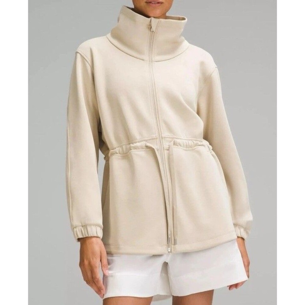 Lululemon Softstreme Cinch-Waist Full-Zip Jacket Women’s 4 Trench Tan Soft